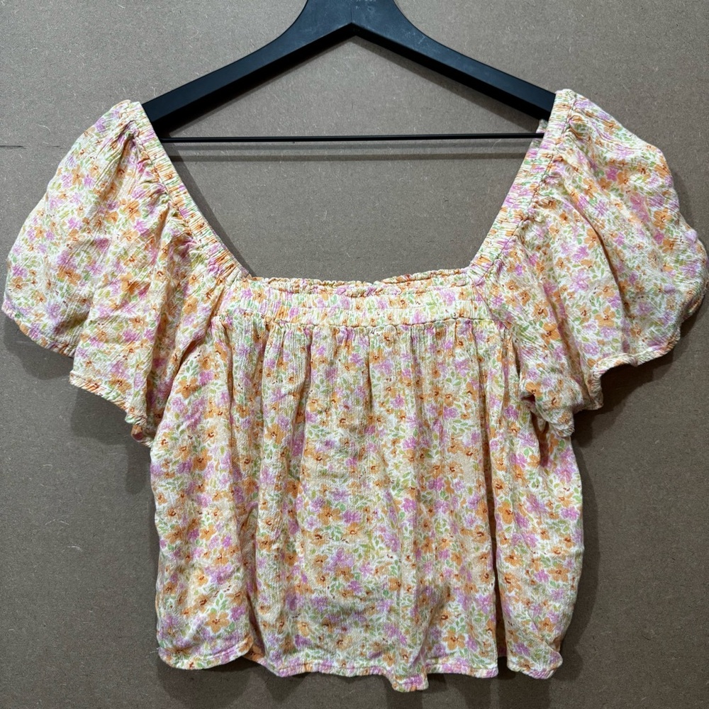 Billabong Floral Blouse - Pink and Orange